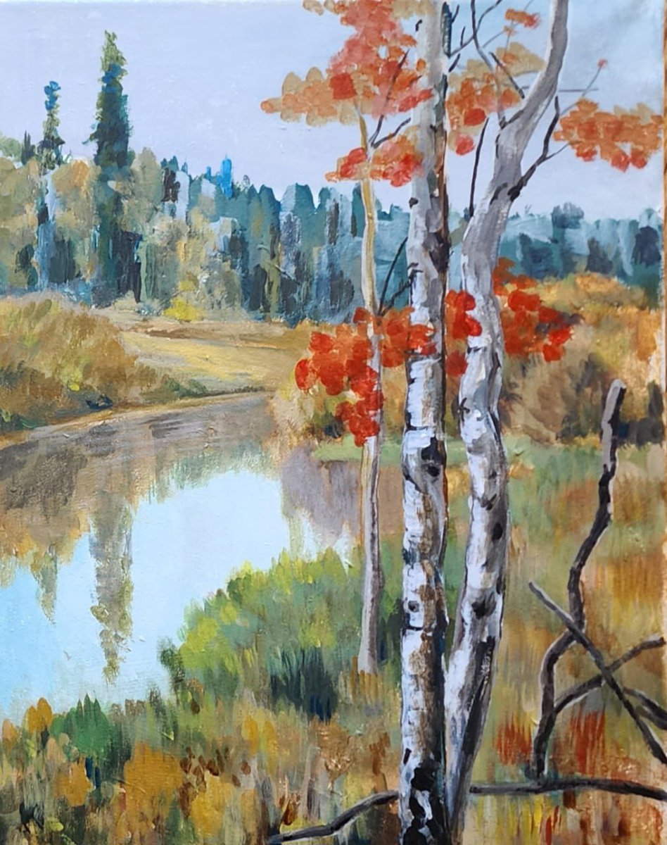 The beauty of nature on canvas.🌿🧡