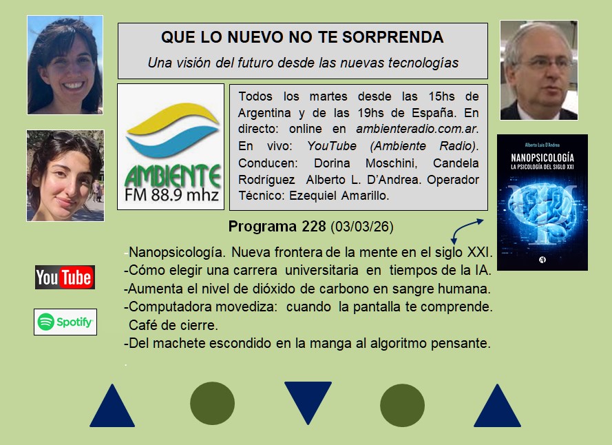Mañana 15hs de argentina, 19hs de España.
ambienteradio.com.ar