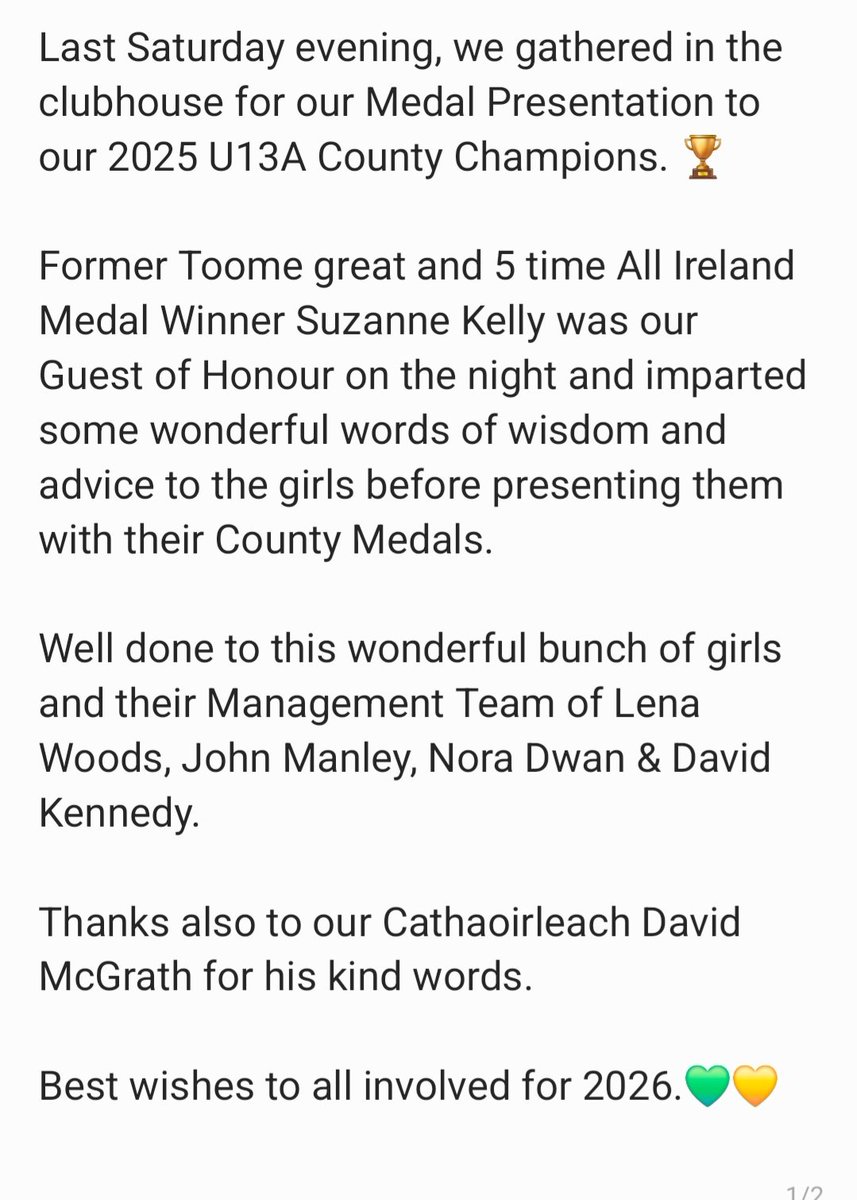 Toomevara Camogie tweet media