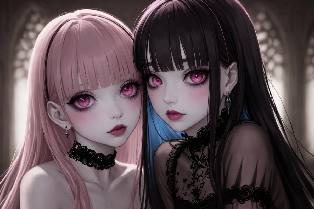 Moko1234559's tweet photo. Pastel Goths 4, part 2  
#pastelgoths #AIArtwork #aiengine2.5D #aiartgallery #AIartist #aiartlove #goth #kawaii #aiartist #AIArtistCommunity #AIhumancollaboration #aigirls #aiartsociety #magicai #animegirls https://t.co/tjEWMkORzu
