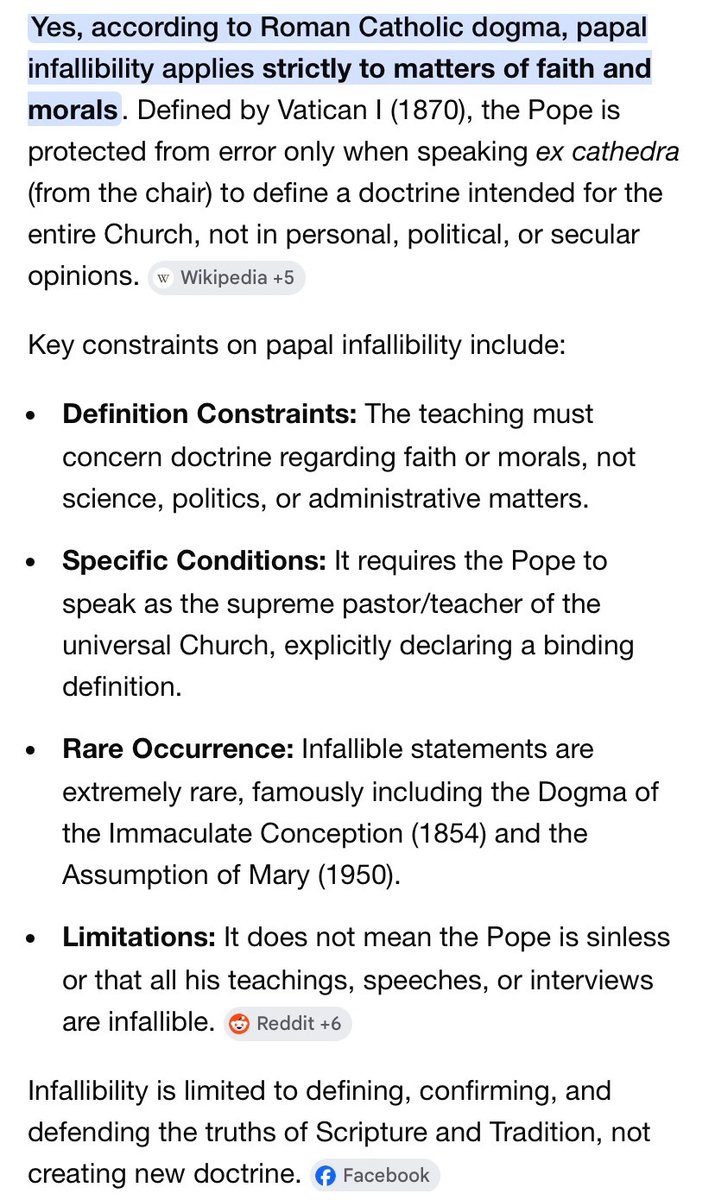 Felicity501's tweet photo. @Scaramucci, the Pope’s statements on Iran do not, and cannot rise to the level of papal infallibility. Your point about the US vice president, however, is well taken. https://t.co/yEVtsHcC5d