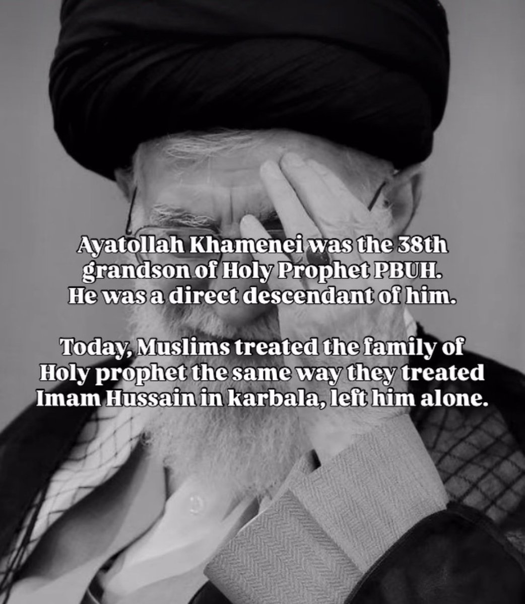 Seemab_here's tweet photo. I'm sunni but this loss seems personal 💔 Now I know where that courage came from. It feels as if the Muslim Ummah has become orphaned💔 we lost a true leader 🙏
#Khamenei https://t.co/LkcYl4jk2J