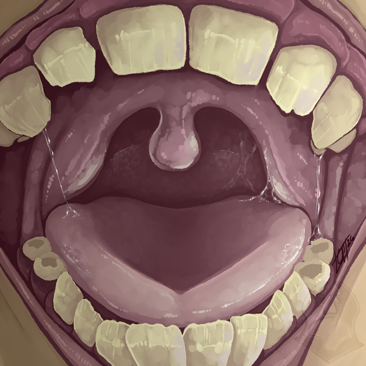 A random maw I doodled. All painted on one layer save for the spit.