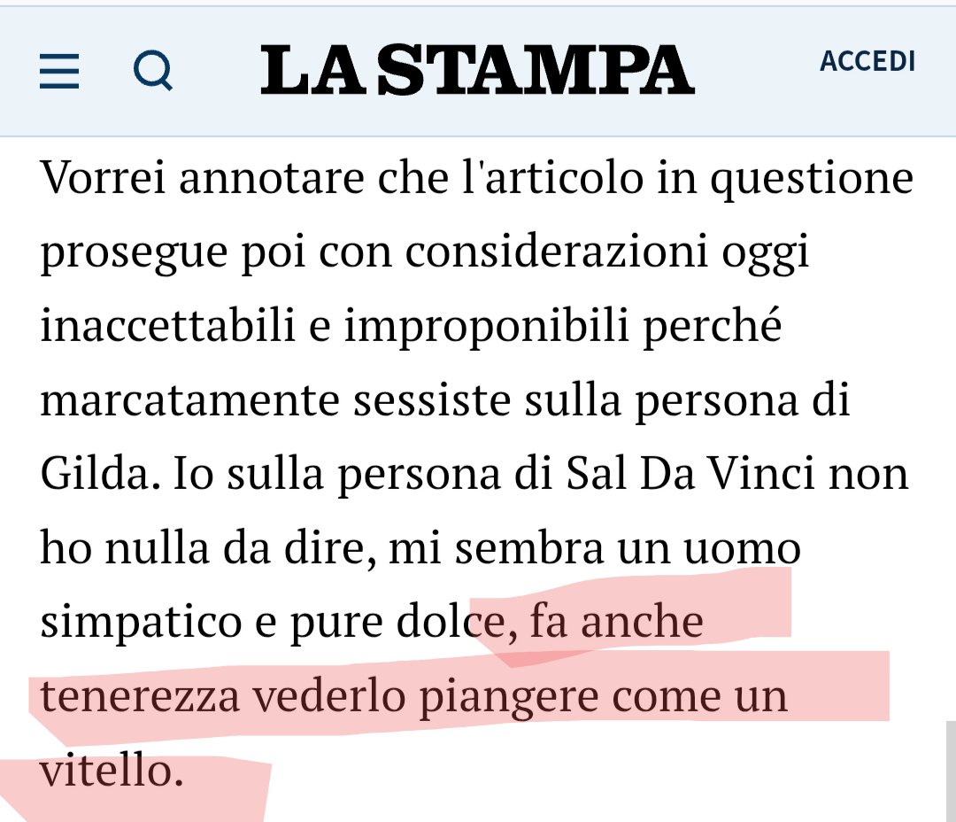 Questo pezzo è una delle cose più razziste che ho mai letto sui napoletani. Mi vergogno, non come napoletano, ma come giornalista di averla come collega. Solidarietà a Sal Da Vinci. #Sanremo2026