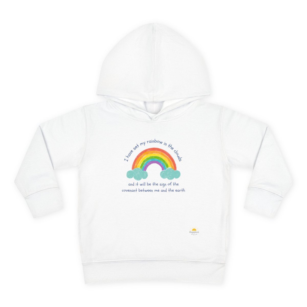 happiest_when's tweet photo. Cozy, cute, and full of promise — the Genesis 9:13 Toddler Hoodie is here 🌈 Sizes 2T–5/6T, multiple colors, pockets, and a soft fleece blend. Grab one today: https://t.co/HD5AuXiMe9 #ToddlerHoodie #KidsFashion #ChristianMerch https://t.co/vQqq7u3ZBZ