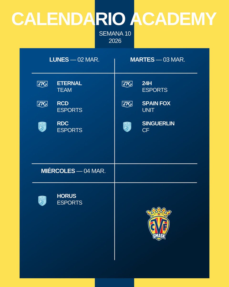 CVFeSports's tweet image. 🗓️ ¡Vamos con otra Semana de #ClubesPro! #EndavantGamers 💛