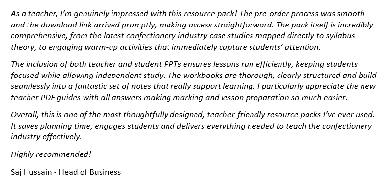 revisionstation's tweet photo. Edexcel A level Business - Paper 3 the confectionery industry. We produce a smashing teaching resources pack and we have just had this cheeky review in! https://t.co/mf4WRNoMZ2 #businessteacher #edubus #busedu #paper3 https://t.co/FhBLKMMeWh