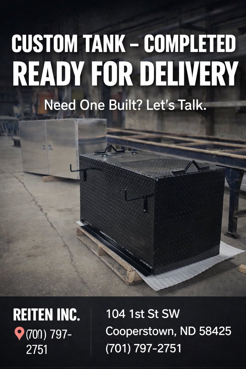 Most people know us for truck bodies.

But fabrication doesn’t stop there.

Here’s another custom steel tank that just went out the door. Same shop. Same quality. Same attention to detail.

If it’s steel and it needs to be built right, we handle it.