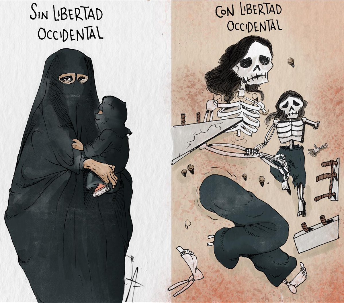 El_Chamuco's tweet photo. "Liberación en Irán", por Pat (@MoneroPat). #CartónDelAverno https://t.co/zqBIfk43U3