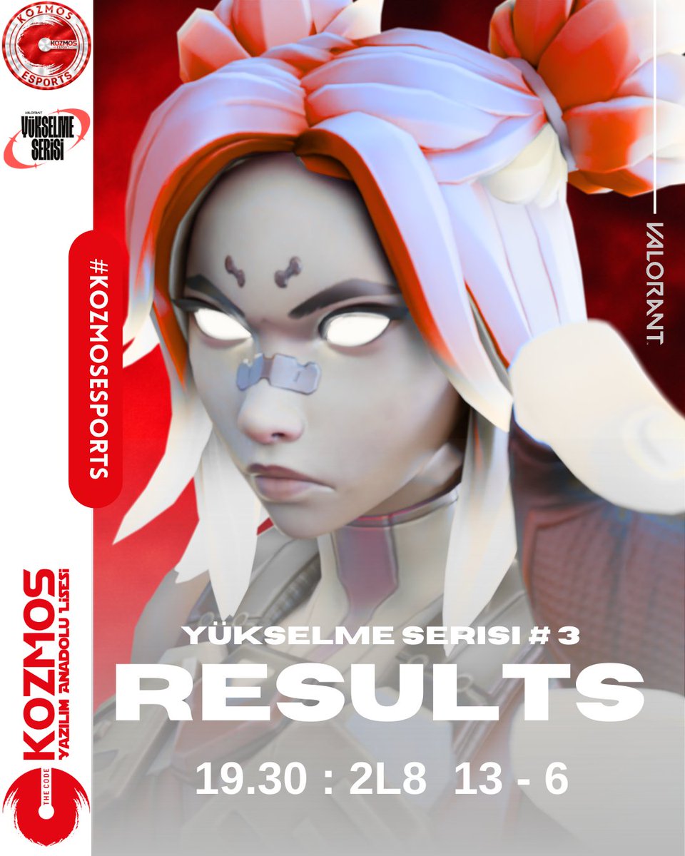 🇹🇷 Yükselme Serisi - 1. Aşama 3. Eleme, ilk müsabakasını kaybederek turnuvaya veda ediyoruz.

🆚 <a href="/2L8VAL/">2L8VAL</a> : 13 - 9

❤️ Rakiplerimizin ellerine sağlık.
👋 Daha iyi dönüş yapacağız!

#kozmosesports #kozmoslisesi #letsgokozmos #kze