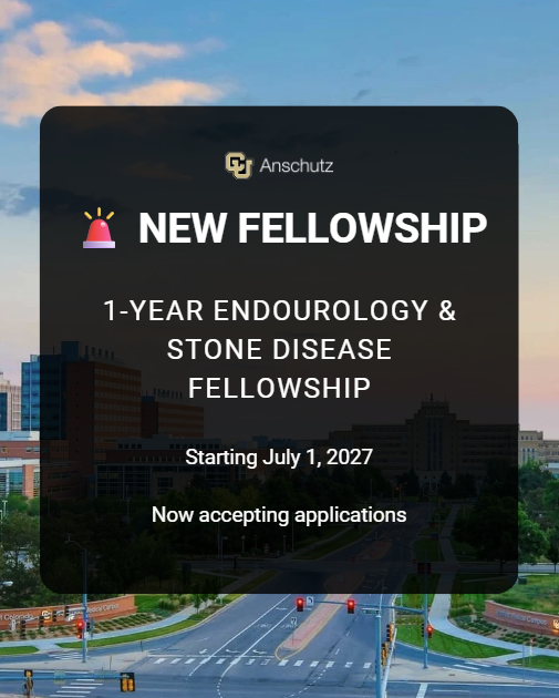 CU_Urology's tweet photo. The University of Colorado is launching a 1-year Endourology &amp; Stone Disease Fellowship starting July 1, 2027. Seeking residents interested in advanced training.
 Apply: shannon.lamoree@cuanschutz.edu

#Urology #Endourology #Fellowship #MedEd #CUAnschutz https://t.co/ker8YaeSr8