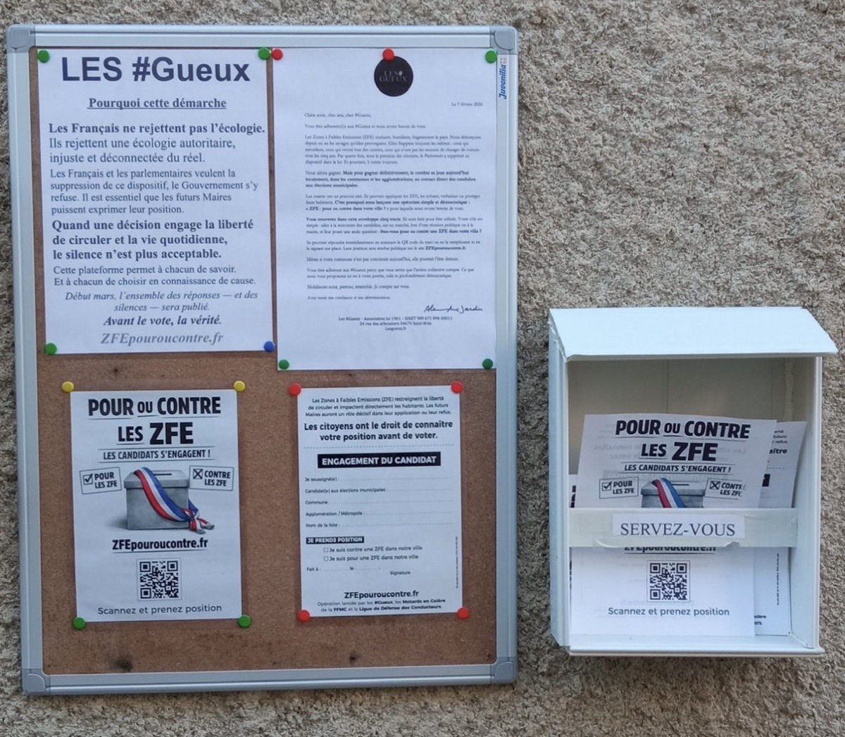 Un citoyen. Une mairie.
Une question simple :
POUR ou CONTRE les #ZFE ?

Merci Philippe. Merci à tous les #Gueux mobilisés ce week-end.

La bataille n’est pas finie.
On repart sur les marchés le week-end prochain.
 
Agissez 👉 ZFEpouroucontre.fr
#Municipales2026
