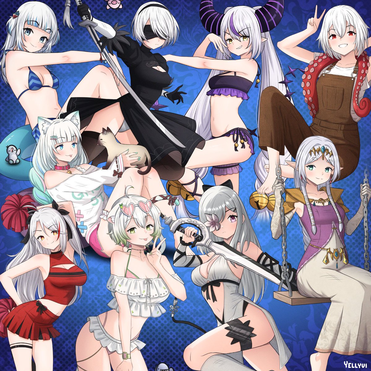 White hair gals 🤍