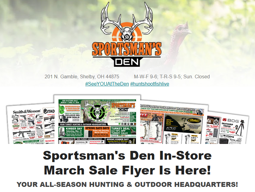 SportsmansDen1's tweet photo. Sportsman's Den March Flyer is posted! 
https://t.co/6gS60Imx2s
#SeeYOUAtTheDen https://t.co/ZwwcFO3tRB