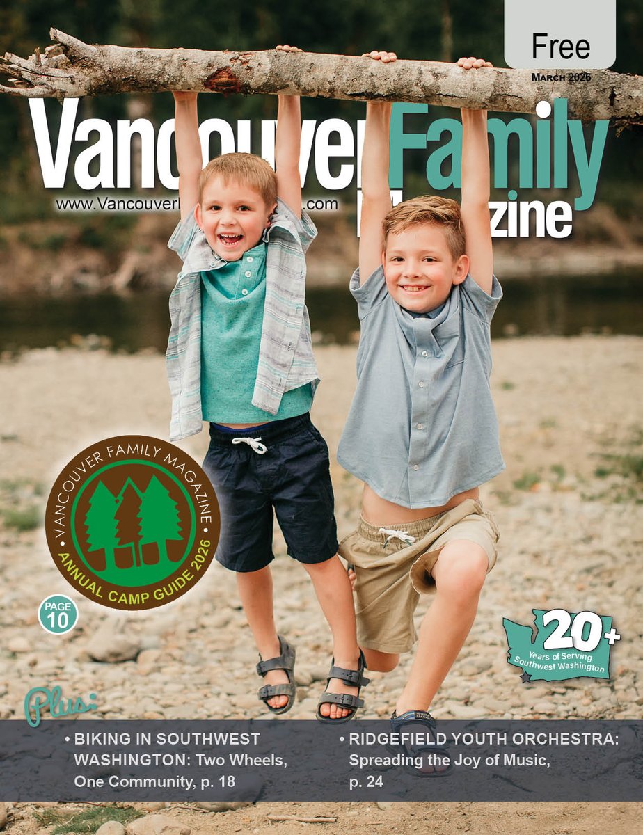 vancouverfamily's tweet photo. March issue is out! https://t.co/eRxYvOu7hD
🌞Summer Camp Guide 2026
🚴‍♀️Biking in Southwest Washington
🎶Ridgefield Youth Orchestra
🗞️Couve Scoop: 17th Children's Festival | BuildHER Summit | Handel's Ice Cream Vancouver Opens 
📆 Community calendar
📸 Cover photo by April Nissen https://t.co/HKspe9ESBV
