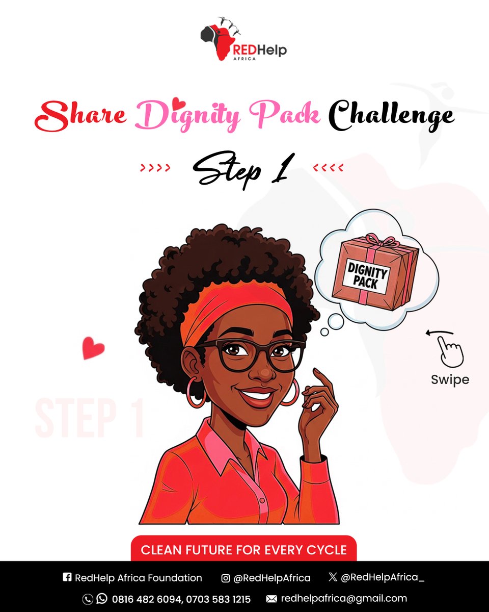 RedHelpAfrica_'s tweet photo. 🌸 Join the #DignityPackChallenge 🌸

Become a Dignity Star 👑

Pack it (Pads, Soap, Towel, Sanitizer, Dignity Inspired Notes)
Share it
Post &amp; Tag @RedHelpAfrica_ 
Nominate 3 friends
Let’s end menstrual stigma.

@WASHUnited @GirlsWhoCode https://t.co/oyeHDqrnVy