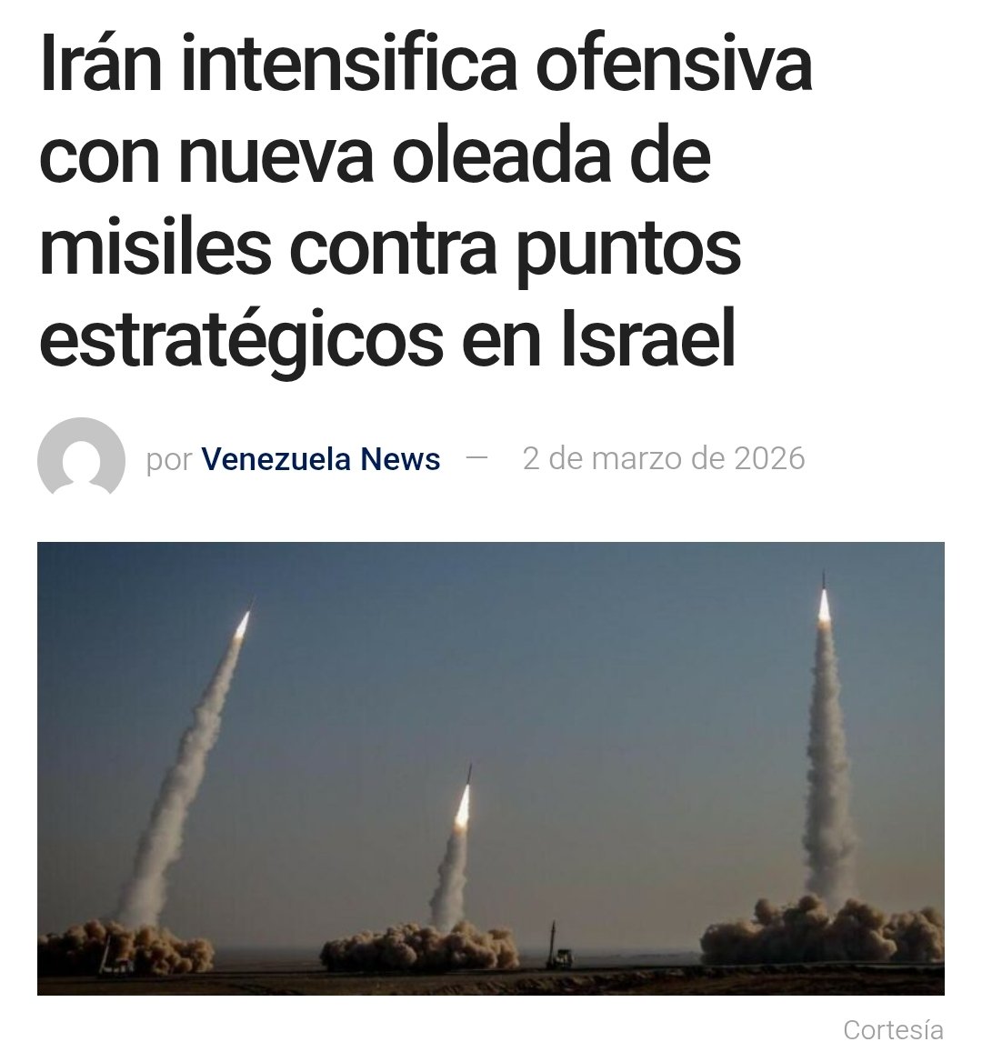 angel40924's tweet photo. El Cuerpo de la Guardia Revolucionaria Islámica (CGRI) de Irán confirmó este lunes otro ataque con el lanzamiento de una nueva serie de proyectiles dirigidos hacia infraestructura clave en territorio de Israel. La operación marca una escalada en la ofensiva directa de Teherán.

Objetivos del ataque
De acuerdo con el comunicado oficial del CGRI, los ataques se concentraron en la zona gubernamental de Tel Aviv. Asimismo, se reportaron incursiones contra activos militares estratégicos ubicados en las ciudades de Haifa y Jerusalén Este.

La Guardia Revolucionaria destacó el uso de misiles tipo Khaibar durante la maniobra. Los mandos militares iraníes afirmaron que esta acción busca mantener un estado de alerta permanente, asegurando que las alarmas en Israel no cesarán tras la apertura de este frente.
#Iran #Israel