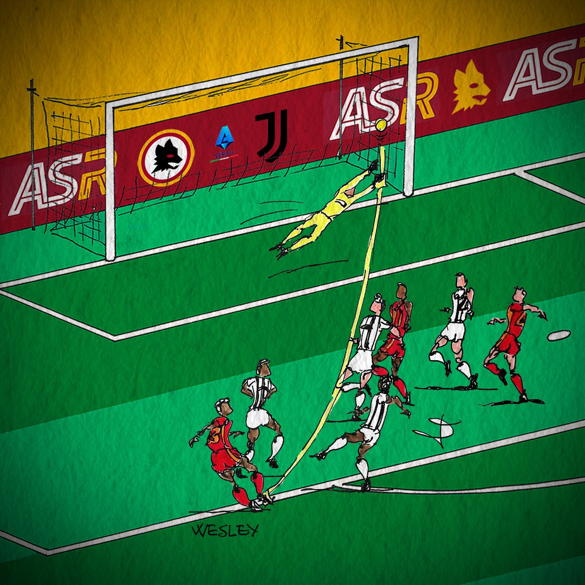 LaScorza's tweet image. Polli

@OfficialASRoma - Juventus 

#Wesley 39'
#NDicka 54'
#Malen 65'

#ASRoma #RomaJuventus #SerieA
