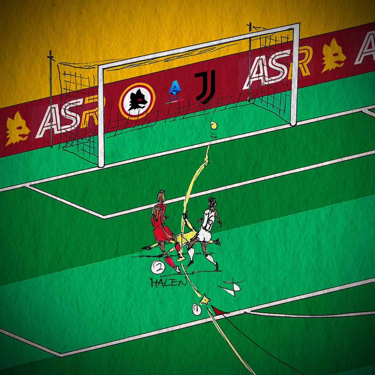 LaScorza's tweet image. Polli

@OfficialASRoma - Juventus 

#Wesley 39'
#NDicka 54'
#Malen 65'

#ASRoma #RomaJuventus #SerieA