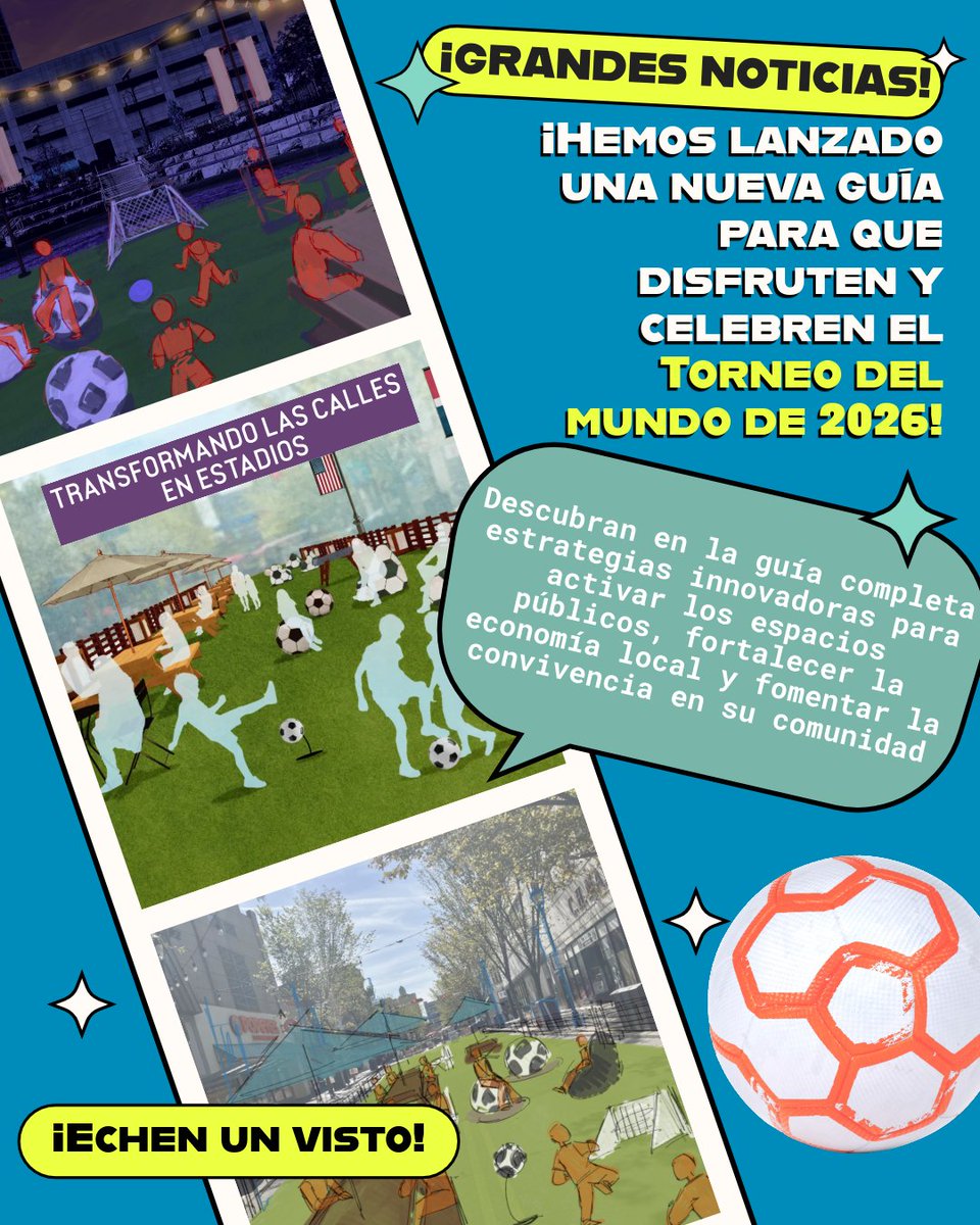 NJTPA's tweet image. Did you hear?! 
The NJTPA just kicked off its #FromStreetstoStadiums: Transforming Public Spaces to Celebrate the World’s Game.
Looking to bring the games to your community? Read the whole guide:
njtpa.org/blog/kick-off-…
#placemaking #soccer #community #metlife