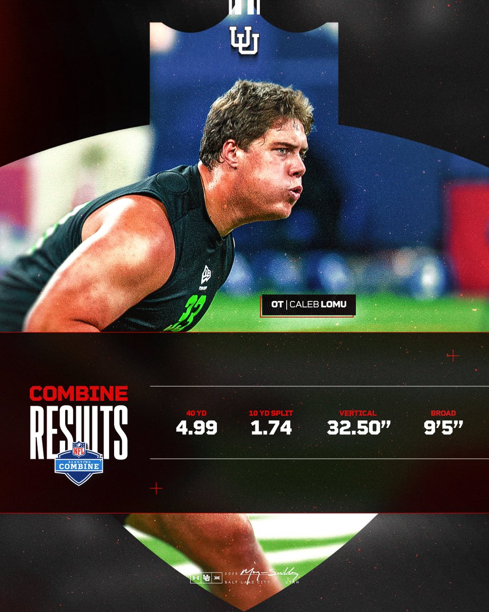 Utah_Football's tweet photo. The results are 𝒊𝒏⏱️

@CalebLomu51 turned some heads at the #NFLCombine 📈

#GoUtes | #ProUtes https://t.co/Pq0eCuyECO