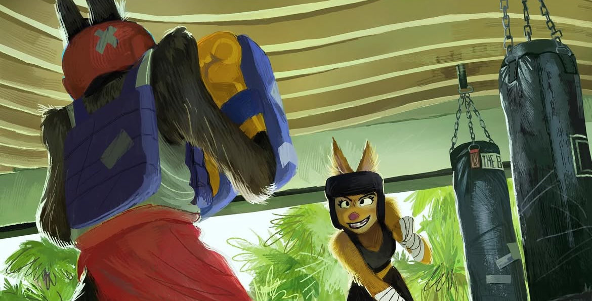 thebadguysnews's tweet image. Concept art from Wolf &amp;amp; Diane’s sparring scene! #TheBadGuys2