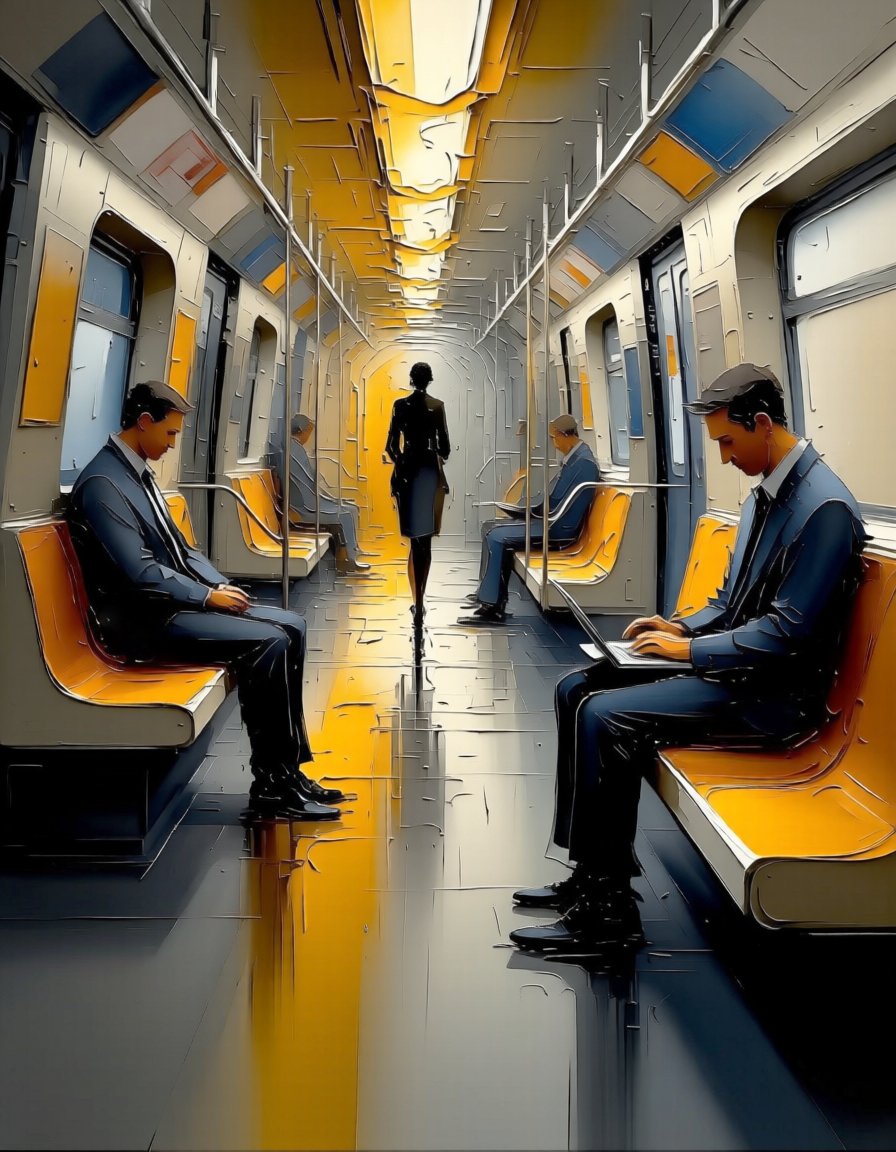 andy_corah's tweet image. Between stops, everyone is still, and one person chooses motion. 🚇 #InBetween #MovingOn