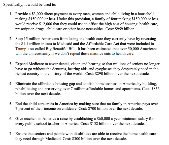 AlexSJacquez's tweet photo. The plan identifies $4.36T in outlays. Prudent deficit reduction proposal from Bernie. https://t.co/QYW1kV9wED