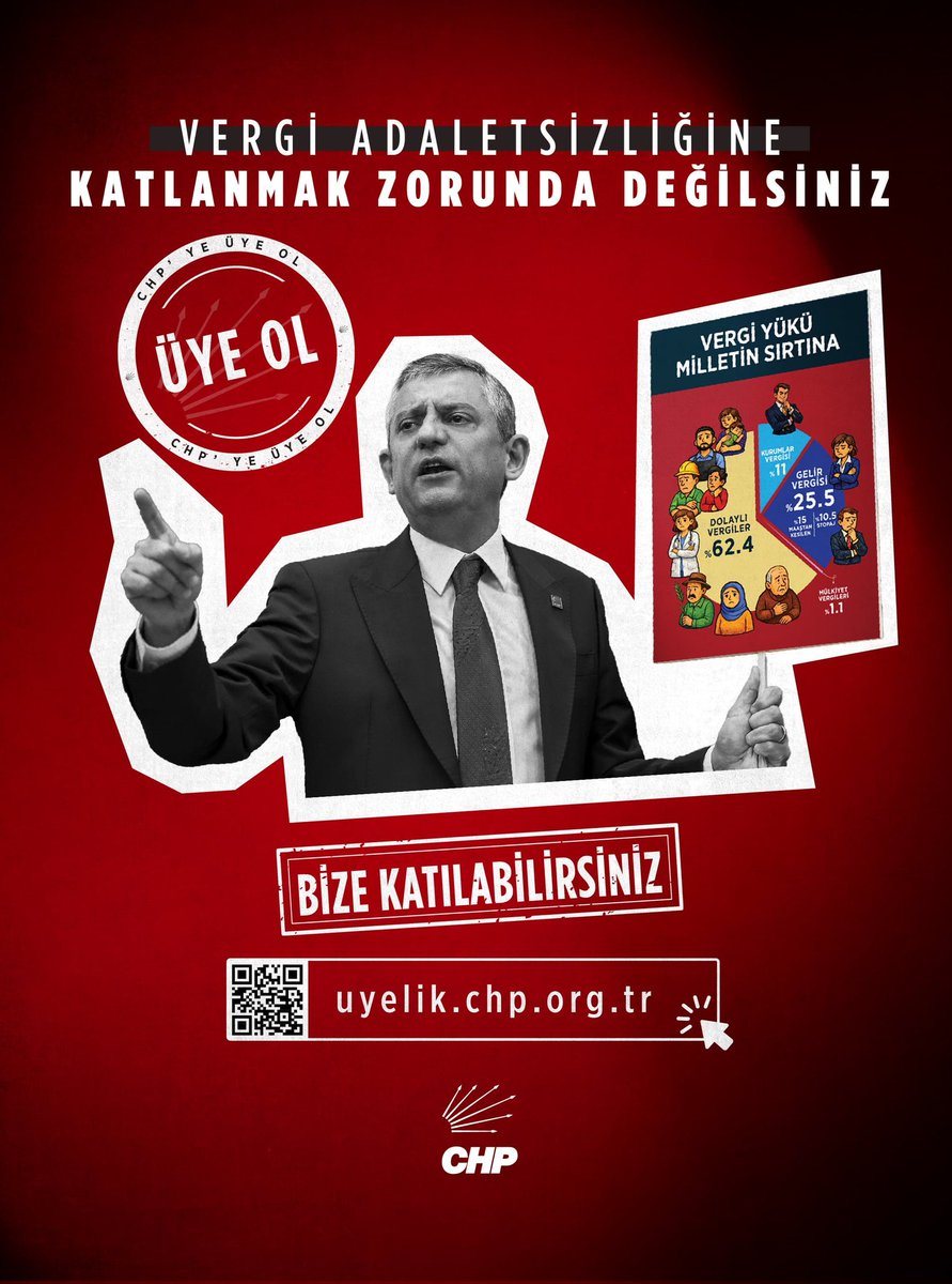 Vatandaşın sırtındaki vergi yükü artarken, bir avuç azınlığın borçları siliniyor. 

Bu adaletsiz düzene #KatlanmakZorundaDeğilsiniz

Adaleti birlikte kurmak için bize katılabilirsiniz. 

uyelik.chp.org.tr