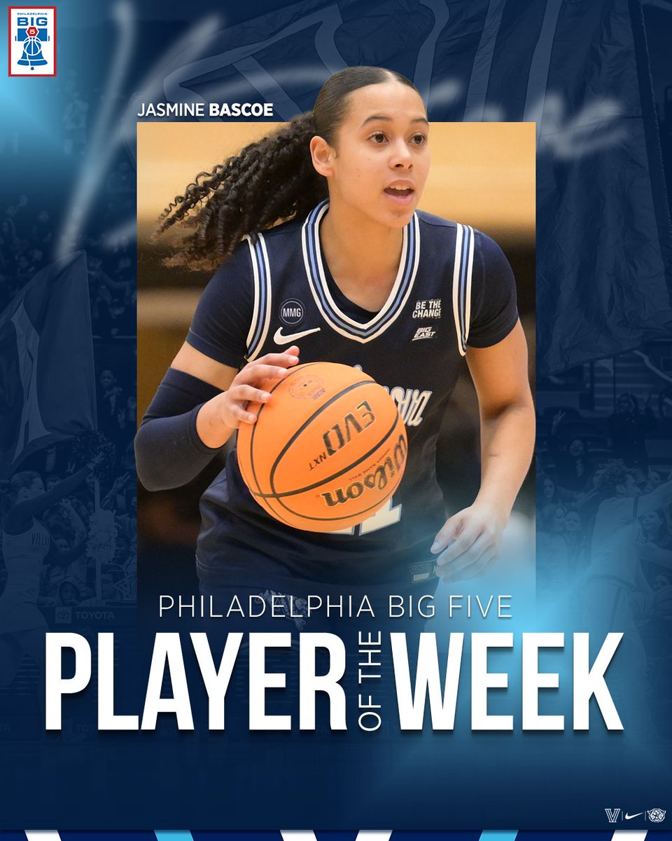 novawbb's tweet photo. Another pair of Wildcat honorees✌️

@JasmineBascoe and @brooke11bender sweep the latest @Big5_Hoops awards

#GoNova | #BELIE_V_E https://t.co/mSVNXjcdGU