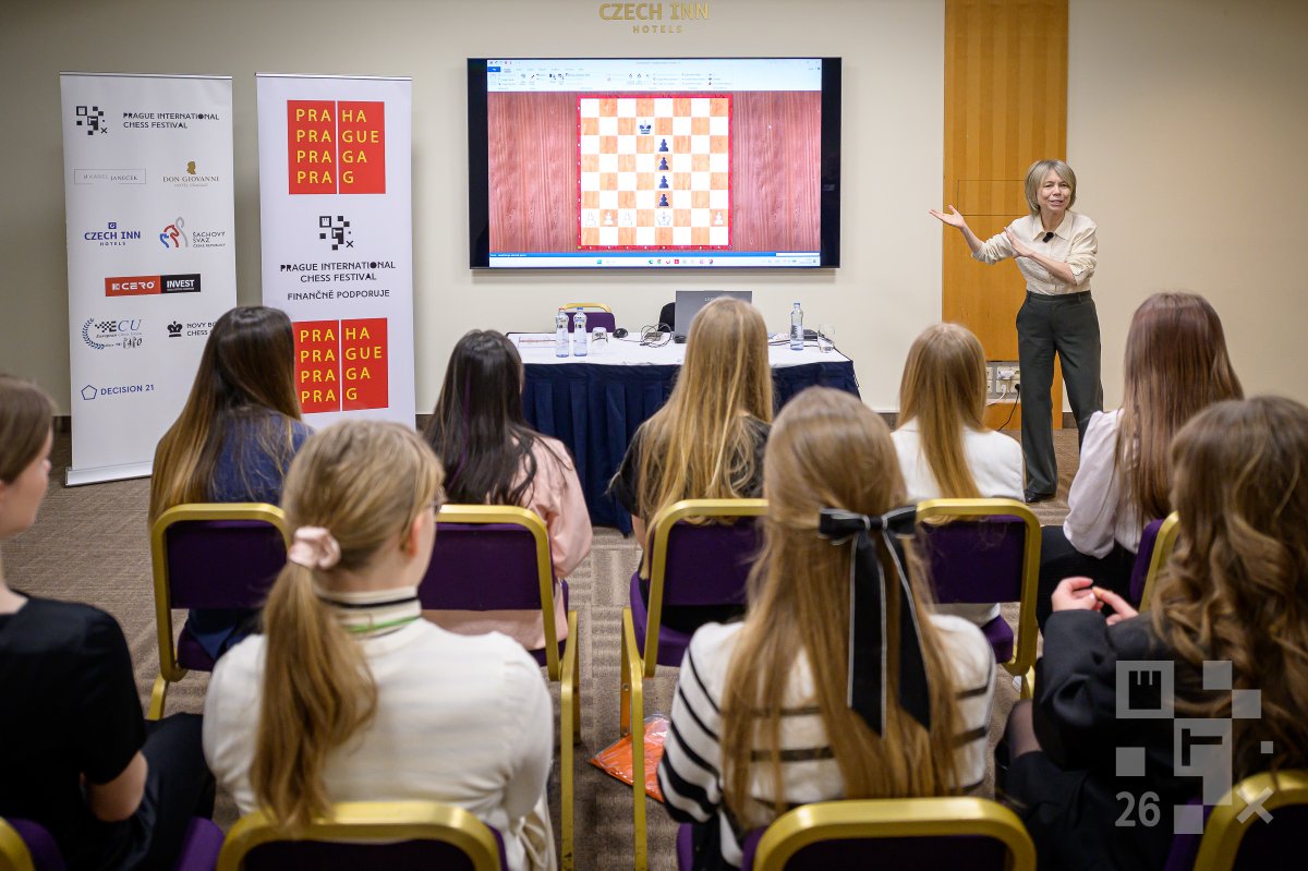 PragueChess's tweet photo. 🎓 Educating the next generation of chess players. Thank you, @PiaCramling, for being such an inspiring role model! ♟️
📸 Petr Vrabec #PICF #PICF2026 https://t.co/77lHmuWf4R