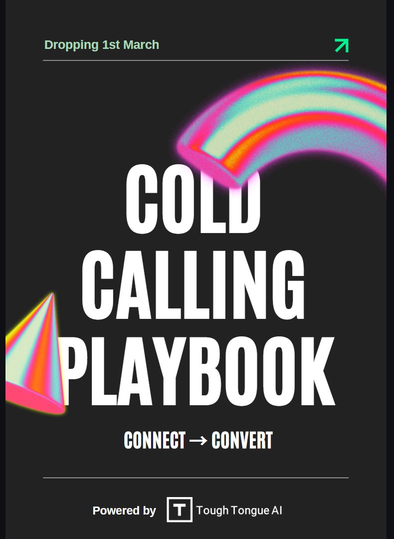 Rahulttai's tweet photo. Giving away "The Cold Calling Playbook"

1,000+ calls. Complete framework.

Free for next 500 people.

Reply "CALL" and I'll DM it to you.

(must follow first) https://t.co/1nQtTWn7Gn