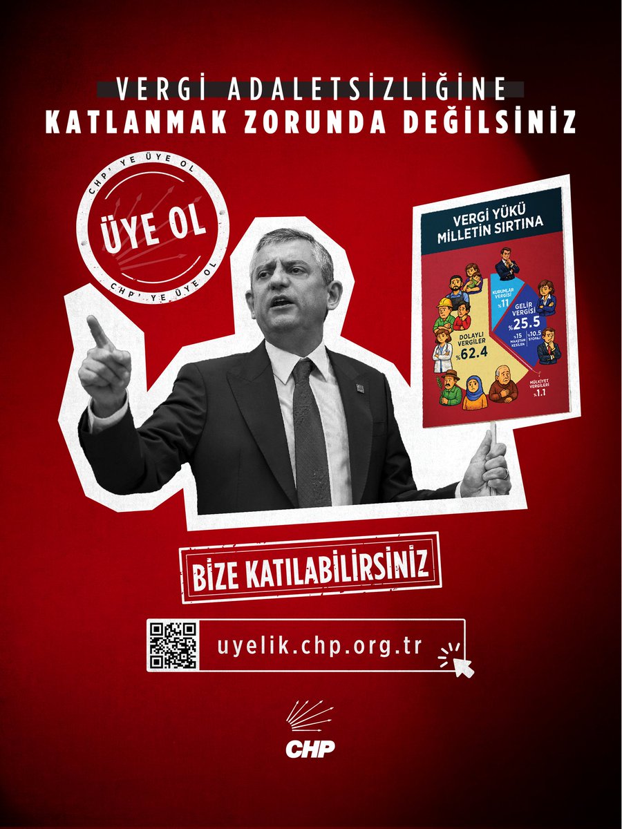 Vatandaşın sırtındaki vergi yükü artarken, bir avuç azınlığın borçları siliniyor. 

Bu adaletsiz düzene #KatlanmakZorundaDeğilsiniz

Adaleti birlikte kurmak için bize katılabilirsiniz. 

uyelik.chp.org.tr