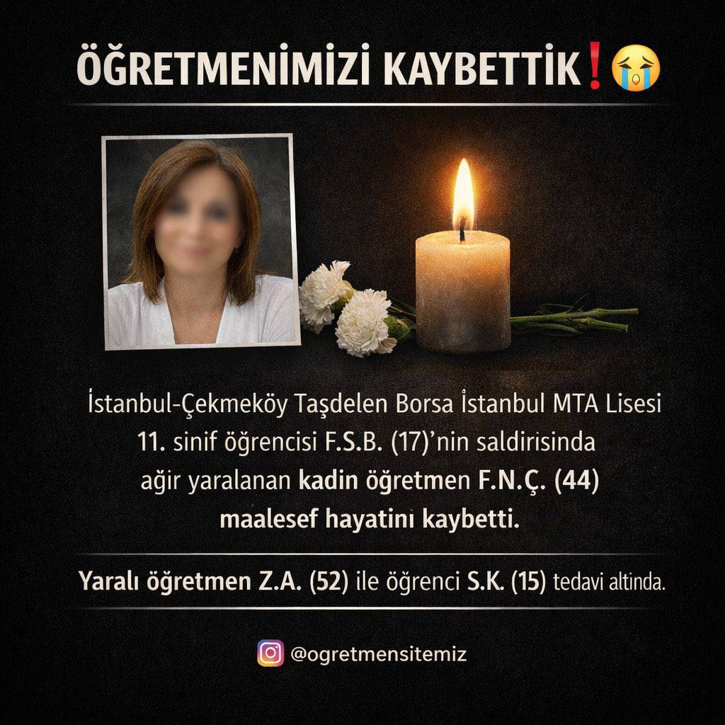 Ahh canım öğretmenimiz
Ahh 
Nasıl üzgünüm
Bu cinayetler göre göre geliyor
Yeter artık
Başımız sağolsun
Adalet !
