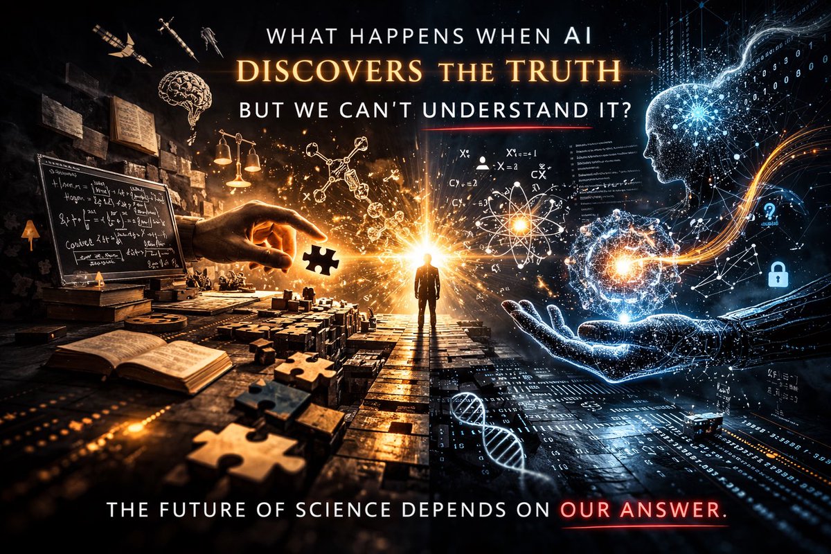 erdbez's tweet photo. @AsimovPress The real risk isn’t that AI discovers things we can’t understand. It’s that epistemic authority shifts from comprehension to correlation.

Science has always balanced two pillars: prediction and explanation. If AI optimizes purely for predictive power, https://t.co/PdbeLq6829