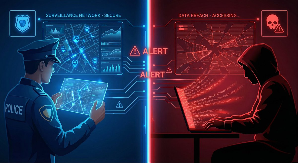 dcopp171's tweet photo. 🔓 The topic nobody's talking about: Law enforcement tech has a HUGE cybersecurity problem.

Police departments are rolling out AI, license plate readers, and surveillance networks... but who's securing these systems?

Consider:
• Police databases have been breached (Baltimore, Dallas, Atlanta)
• Ransomware targeting law enforcement is rising
• Body camera footage storage vulnerabilities

We trust cops with our data. But who watches the watchers' systems?

#LawEnforcementTech #Cybersecurity #Police