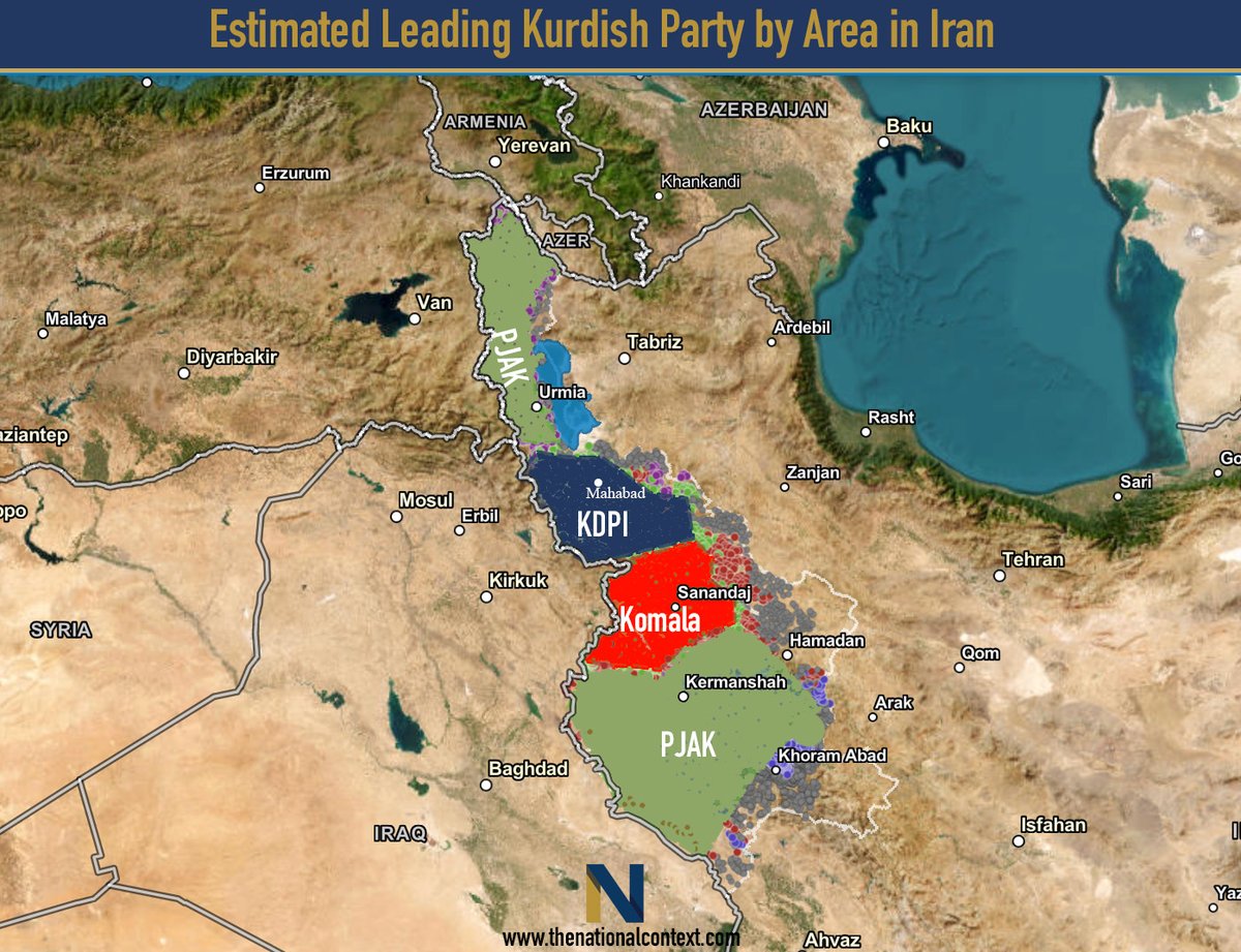 Who Comes First Where in Iranian Kurdistan

None of the Iranian Kurdish parties appears to command broad, province-wide mass support in the classic sense. Their relative weight is better understood geographically: which movement carries the strongest historic legitimacy, the