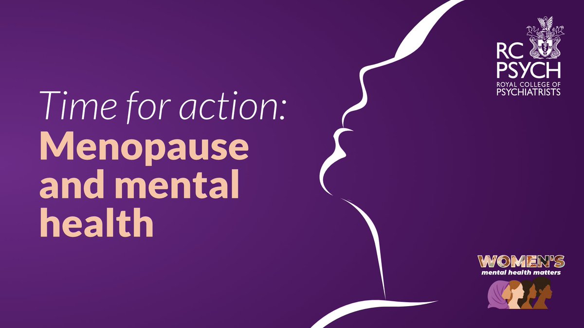 rcpsych's tweet photo. Menopause can have a significant impact on women’s #mentalhealth. We're taking action to raise awareness of this link; calling on govts, employers, healthcare professionals &amp; public to improve policies, care &amp; support.👇https://t.co/MBHmeNuLhd #MenopauseAndMentalHealth https://t.co/6hSB6wvz07