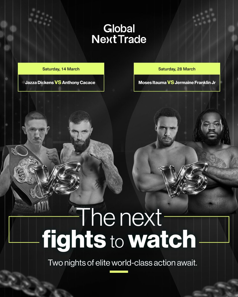 Global Next Trade is proud to be an official partner of two unforgettable events this month with <a href="/Queensberry/">Queensberry Promotions</a> 

From the technical mastery of world title fights to the raw power of the heavyweight division, we are standing in the corner of excellence.

👉 Saturday, 14