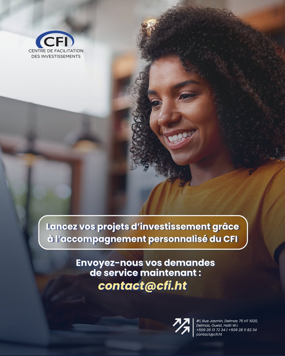 CFIHT's tweet photo. Commencez votre parcours d'investissement du bon pied avec le Centre de Facilitation des Investissements.
Prenez votre premier rendez-vous de l'année : contact@cfi.ht
#NouvelleAnnée #CFIHaïti #Investissement2026 #Facilitation #Opportunité #Entreprise #Business https://t.co/oYNhlSpa2c
