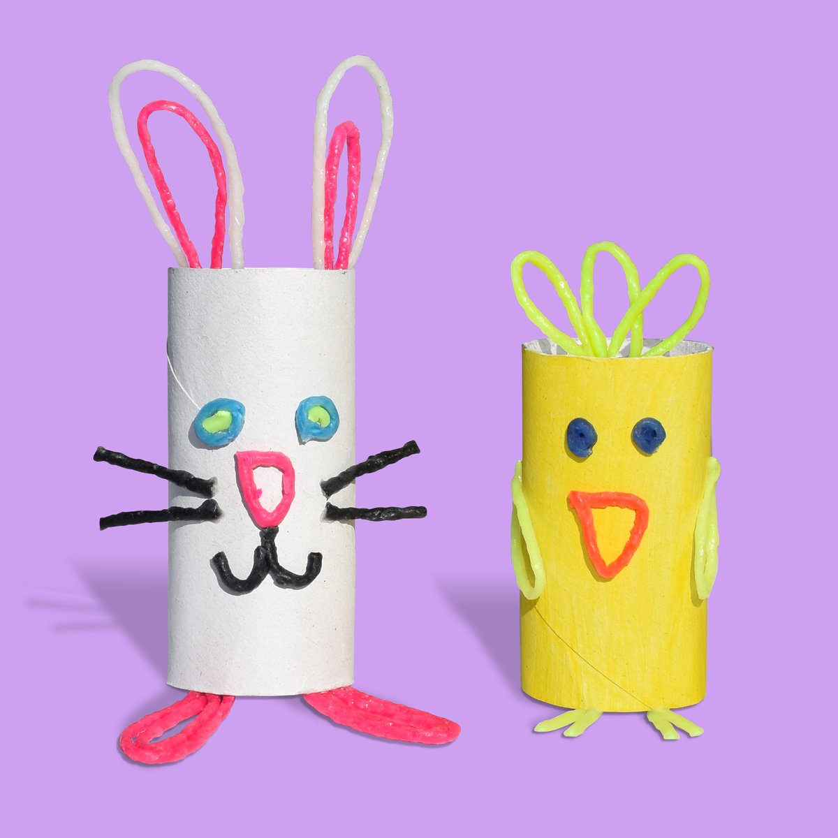 Wikkistix's tweet image. Easter fun with Wikki Stix! 🐣 Create a cute Easter Bunny and Chick using recycled paper cores and Wikki Stix! Simple, colorful, and perfect for kids’ crafts. Grab your Wikki Stix and get crafty this Easter! 🐰 See more on Wikkistix.com #WikkiStix #EasterCrafts  #Easter