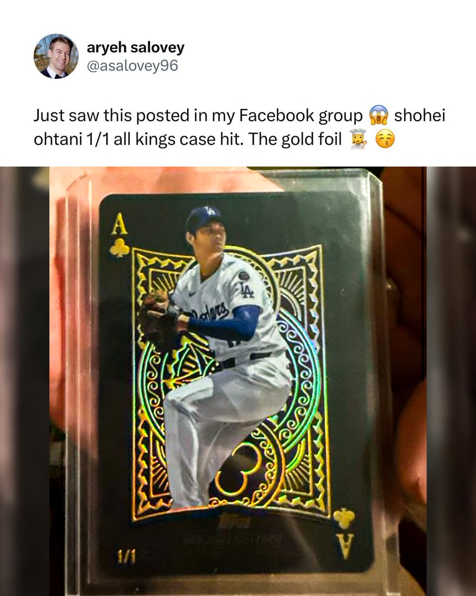 Topps's tweet photo. JUST PULLED: Shohei Ohtani All Aces 1-of-1... 🔥

(via @asalovey96) https://t.co/TeVzYktJOp