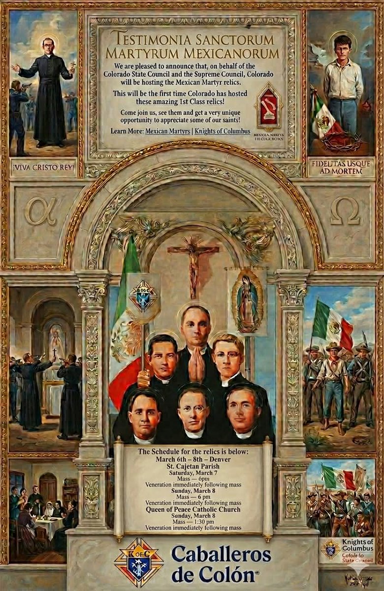 CoStateKofC's tweet photo. We are pleased to announce that, on behalf of the Colorado State Council and the Supreme Council, Colorado will be hosting the Mexican Martyr relics. This will be the first time Colorado has hosted these amazing 1st Class relics! https://t.co/jvphhm36qr