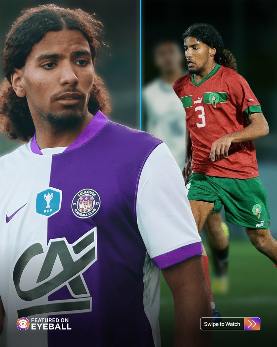 Eyeballfootball's tweet photo. Adam Soudi is a promising 16yo CB currently developing at Toulouse FC. 🇲🇦🇫🇷

A defensively solid and intelligent modern defender, strong in duels and comfortable progressing the ball forward. 💪

He averages 3.8 tackles, 10.8 recoveries and 14.9 forward passes /90. 📊 https://t.co/SBf9LWbesD
