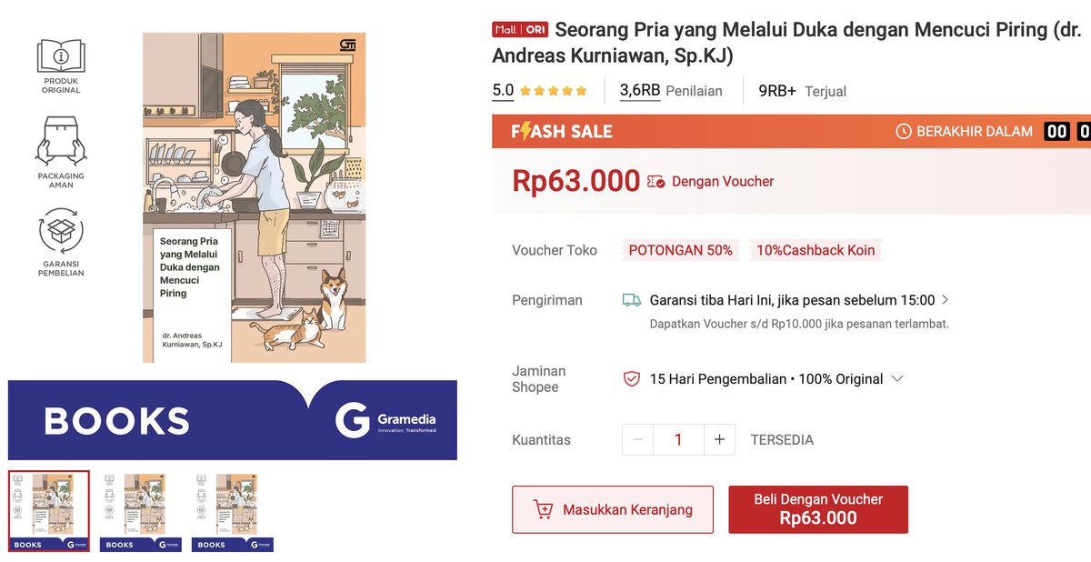 Seorang Pria yang Melalui Duka dengan Mencuci Piring (dr. Andreas Kurniawan, Sp.KJ)
Rp63.000

s.shopee.co.id/2qPWh4ov5Y