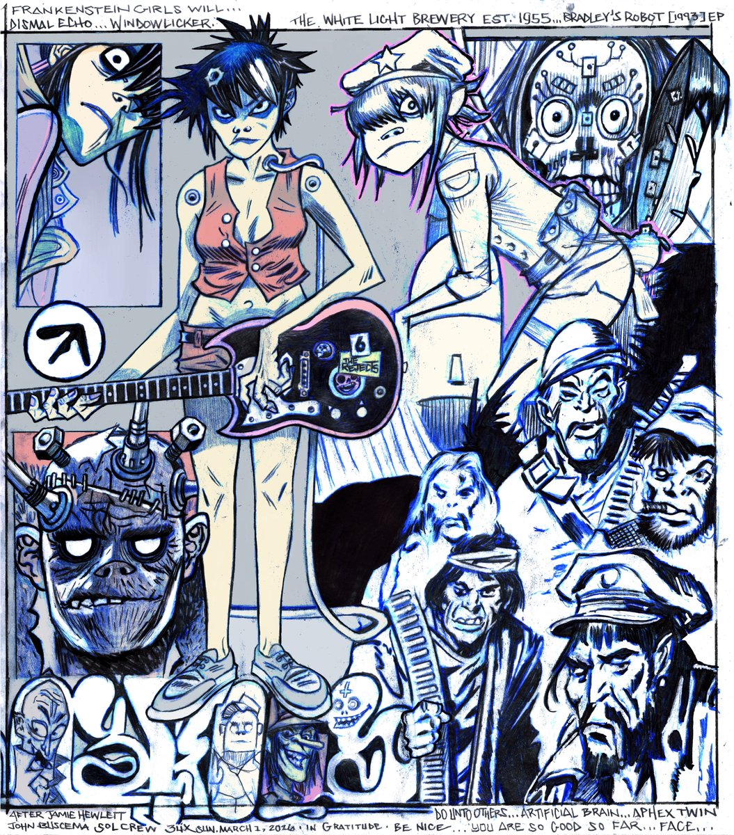 3lix13's tweet photo. regarding Cyborg Noodle's whereabouts
#CyborgNoodle #JohnBuscema #Monster #PlasticBeach #theRejects #damonalbarn #pencilpaper #AphexTwin #drawingcomics #Nosferatu #SolCrew #Russel #graffiti #storyboards #gorillaz #cartooning #comic #Noodle #FrankensteinGirls #UnholyGhost #TVPaint https://t.co/xloxHg9XSI