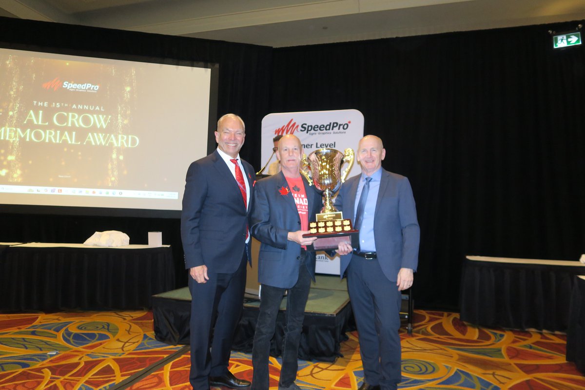 SpeedproCanada's tweet image. 2025 marks the 15th year we have celebrated the trophy for the 'Al Crow Sales Champion' award.....we are excited to announce that Dean Lawrence of SpeedPro Oshawa has won this prestigious award!  Congrats Dean!  #SpeedProOshawa #SpeedProCanada #SalesChampion
