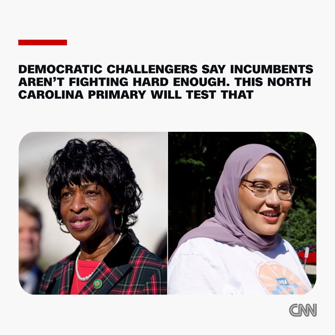CNN's tweet photo. Tuesday’s primary in North Carolina’s 4th District offers one of the first national tests of what kind of leaders Democrats want to send to Washington. https://t.co/F28zZQhElY https://t.co/FPIUIKrsQ5