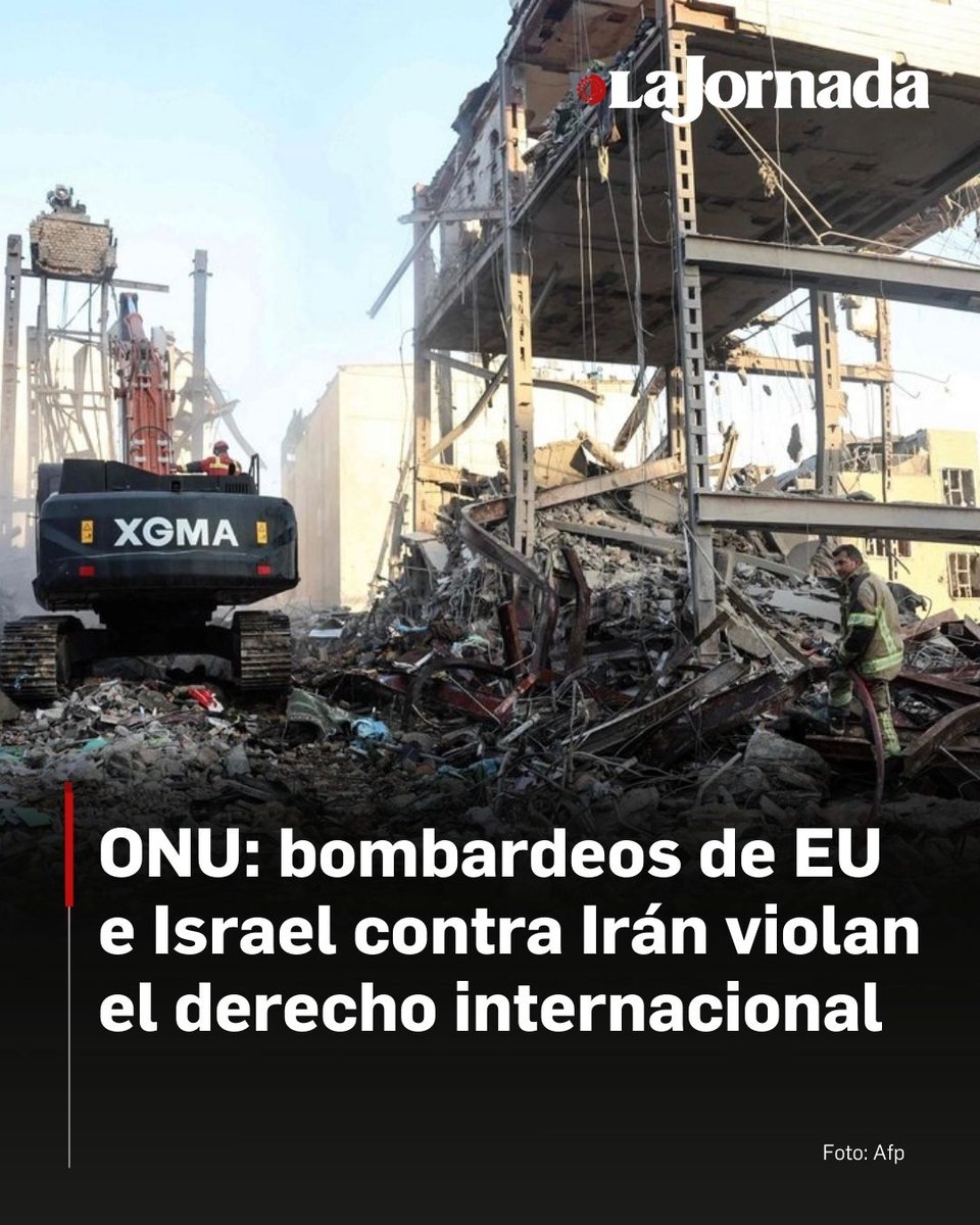 lajornadaonline's tweet photo. 🔴 Mientras fuerzas de Estados Unidos e Israel bombardean Irán, y Teherán responde disparando misiles contra objetivos en todo Medio Oriente, el orden jurídico internacional está quedando atrapado en el fuego cruzado.

En el corazón del orden global posterior a la Segunda Guerra Mundial —la sede de la Organización de Naciones Unidas (ONU) en Nueva York—, el secretario general António Guterres dijo al Consejo de Seguridad el sábado que los ataques aéreos de Estados Unidos e Israel violan el derecho internacional, incluida la carta del organismo mundial. También condenó los ataques de represalia de Irán por violar la soberanía y la integridad territorial de las naciones de Oriente Medio.

Lee más aquí 👇
https://t.co/qdcH9UNjQk