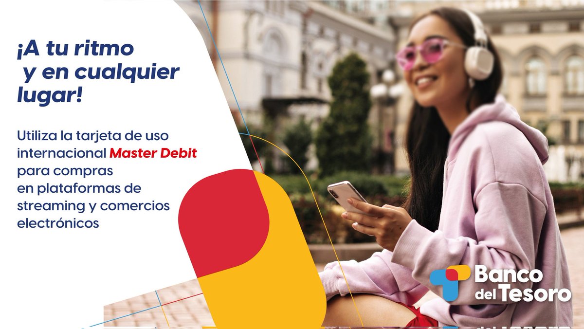 bcodeltesoro's tweet photo. El mundo digital es tuyo, paga tus servicios de streaming y realiza compras internacionales cuando quieras 🌐✨
#MasterDebit https://t.co/wn0dsFDF6M